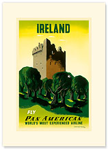 Pan Am Ireland Castle - Premium Vintage Collectible Blank Greeting Card