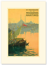 Istambul Messageries Maritimes - Premium Vintage Collectible Blank Greeting Card