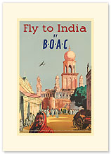 India by BOAC - Premium Vintage Collectible Blank Greeting Card