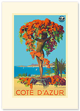 Cote D'Azur Statue PLM - French Riviera - Premium Vintage Collectible Blank Greeting Card