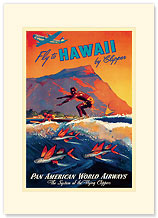 Fly To Hawaii - Personalized Vintage Collectible Greeting Card