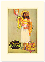 The Story of Hawaii - Lei - Hawaiian Premium Vintage Collectible Greeting Card - Congratulations Card