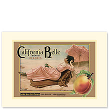 California Belle Peaches - Premium Vintage Collectible Blank Greeting Card