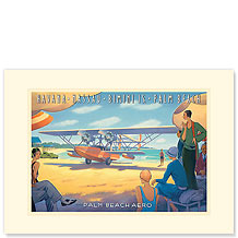 Palm Beach Aero - Premium Vintage Collectible Blank Greeting Card