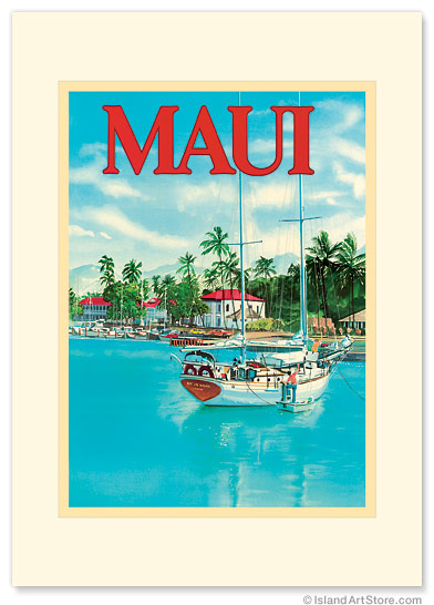 Maui Lahaina Harbor - Personalized Vintage Collectible Greeting Card