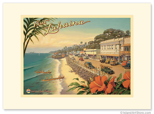 Visit Lahaina - Maui Hawaii - Personalized Vintage Collectible Greeting Card