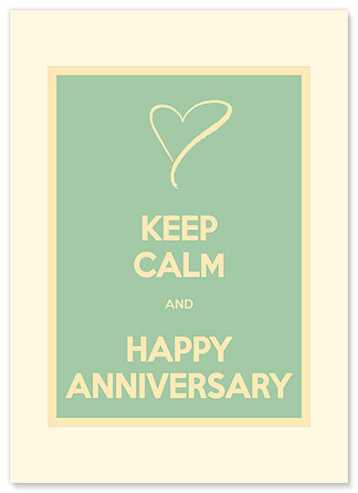 Keep Calm and Happy Anniversary - Personalized Vintage Collectible Greeting Card