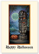 The Great Tiki Head - Halloween Greeting Card