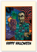 Bela Lugosi has a Zombie - Halloween Greeting Card