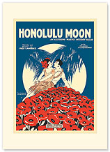 Honolulu Moon - Hawaiian Premium Vintage Collectible Greeting Card - Wedding Card