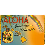 Aloha Hawaiian Islands - Hawaiian Vintage Postcard