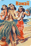 Hawaii - Hawaiian Hula Dancers - Hawaiian Vintage Postcard