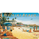 Waikiki Beach II - Hawaiian Vintage Postcard