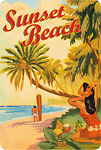 Sunset Beach Hawaii - Hawaiian Vintage Postcard