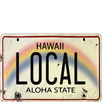 Local License Plate - Hawaiian Vintage Postcard