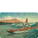 Hawaii Surfriders - Hawaiian Vintage Postcard