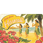 Aloha from Hawaii - Hawaiian Vintage Postcard