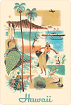 Hawaii Pan American Menu - Hawaiian Vintage Postcard