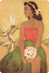 Hula Dancer Hawaii - Hawaiian Vintage Postcard