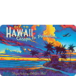 Fly to Hawaii - Hawaiian Vintage Postcard