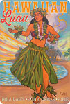 Hawaiian Luau - Hawaiian Vintage Postcard