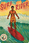 Surf Rider - Hawaiian Vintage Postcard