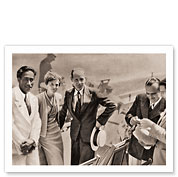 Duke Kahanamoku and Friends - Amelia Earhart, Paavo Nurmi, Douglas Fairbanks and Arthur Jonath - Fine Art Black & White Carbon Prints