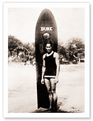 Duke Kahanamoku - Portrait of the Famous Hawaiian Surfer and Olympic Gold Medalist - Fine Art Black & White Carbon Prints