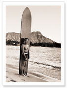 Duke Kahanamoku At Waikiki Beach Hawai‘i - Olympic Gold Medalist Swimming, World Surfing Ambassador - Fine Art Black & White Carbon Prints