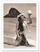 Hawaiian Summer - Mokoli‘i Island (Chinaman’s Hat) - Fine Art Black & White Carbon Prints