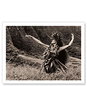 Dance To Pele - Hawaiian Hula Dancer - Fine Art Black & White Carbon Prints