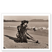 Dance of the Honu (Turtle) - Hawaiian Hula Dancer - Fine Art Black & White Carbon Prints