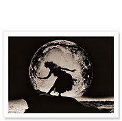 Full Moon Dancer - Hawaiian Hula Dancer Silhouette - Fine Art Black & White Carbon Prints