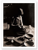 The Potter - Hopi Woman - The North American Indian - Fine Art Black & White Carbon Prints