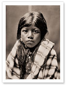 Ah Chee Lo - Portrait of a Child - The North American Indians - Fine Art Black & White Carbon Prints
