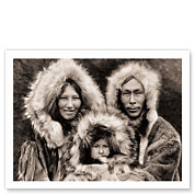 Eskimo Family - Noatak, Alaska - The North American Indians - Fine Art Black & White Carbon Prints