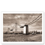 San Francisco - Oakland Bay Bridge 1935 - Fine Art Black & White Carbon Prints