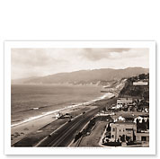 Along the Pacific Coast Highway 1933 - Santa Monica Beach, California - Fine Art Black & White Carbon Prints