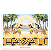 Rainbow Over Hawaii - Hula Dancers - Fine Art Prints & Posters