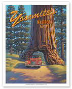 Mariposa Grove - Yosemite National Park - Wawona Tunnel Redwood Tree - Giclée Art Prints & Posters