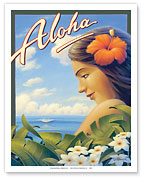 Aloha - Hawaii - Plumeria Flowers - Giclée Art Prints & Posters