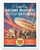 Super Skyliners - TWA (Transcontinental & Western Air) - Skyclub by Day - Skysleeper by Night - Douglas DC-3s - Giclée Art Prints & Posters