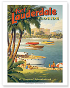 Fort Lauderdale, Florida - A Tropical Wonderland - Boat Racers - Yachting Capital of the World - Fine Art Prints & Posters