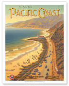 See the Sunny Scenic Pacific Coast - California - Pacific Electric (Red Car) - Worlds Greatest Electric Rail System - Giclée Art Prints & Posters
