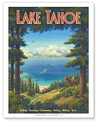 Lake Tahoe, California - Sierra Nevada Mountains - Riding, Boating, Swimming, Fishing, Hiking, Golf - Giclée Art Prints & Posters