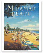 Miramar Beach Hotel - Montecito, California - Private Beach by the Pacific - Giclée Art Prints & Posters