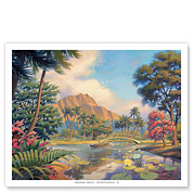 Afternoon Reflections - Kapiolani Park - Oahu, Hawaii - Giclée Art Prints & Posters