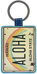 Aloha License Plate - Hawaiian Leatherette Keychains