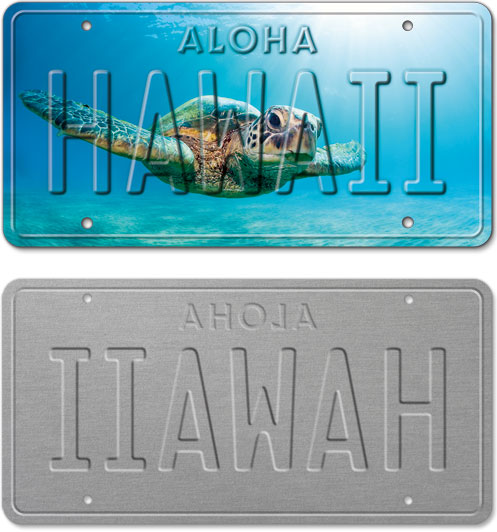 Honu Flare - Hawaiian Vintage License Plate