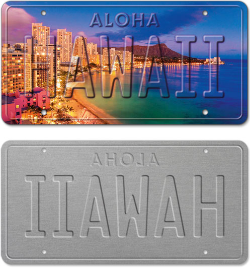 Waikiki Pink - Hawaiian Vintage License Plate